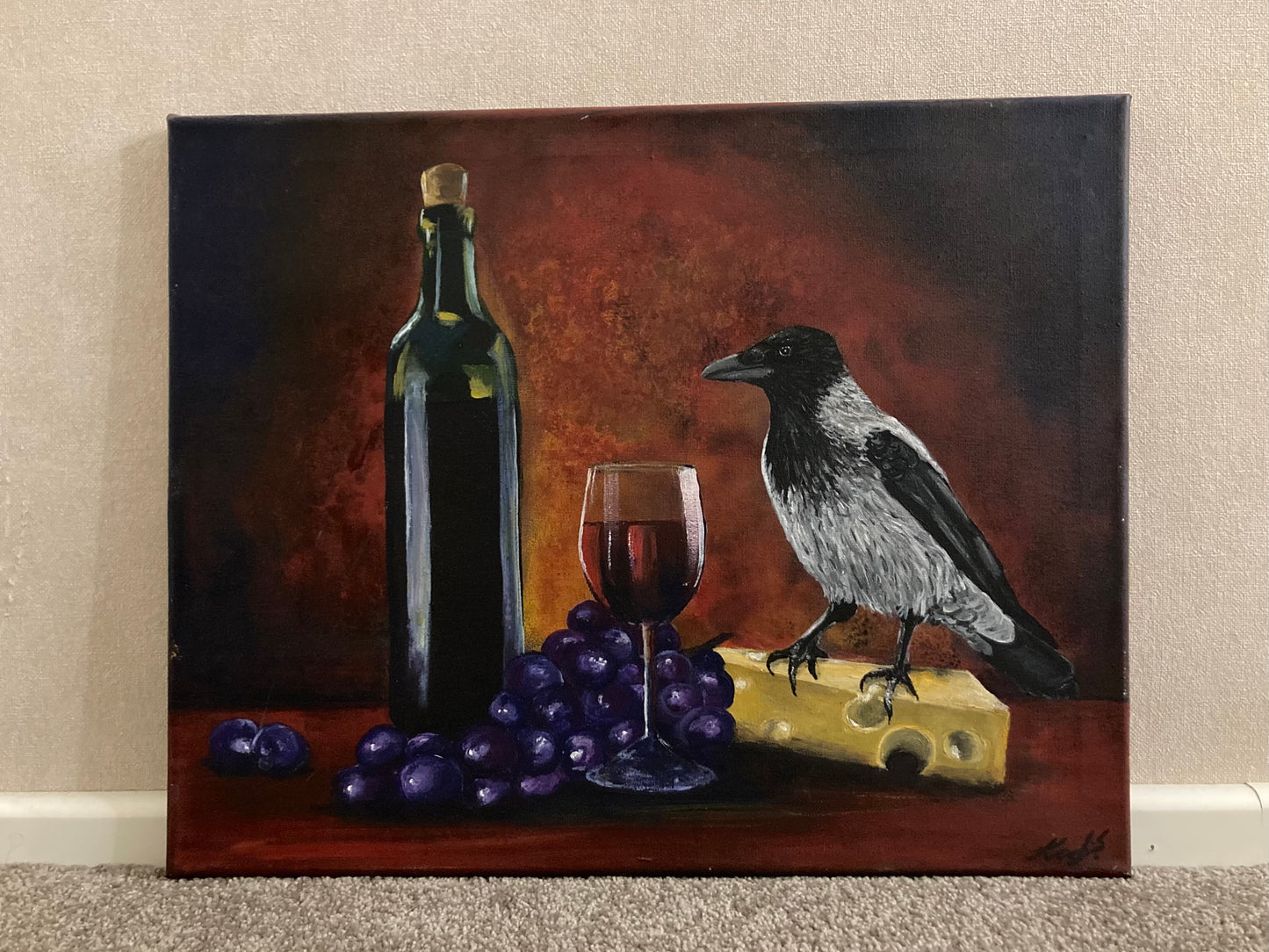 CROW DRINKS WINE