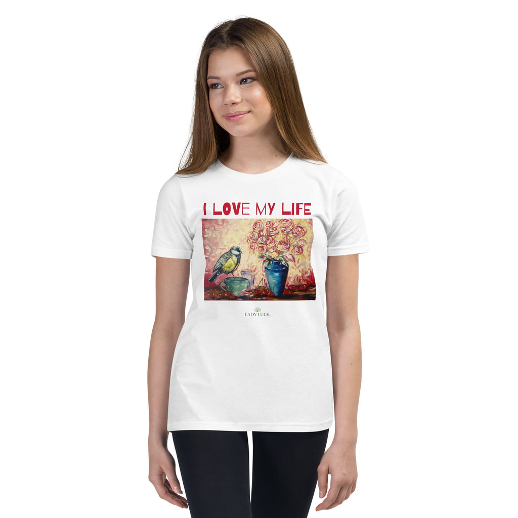 #tshirt_ilovemylife# #tshirt# #tsärk# #artonproducts# #kannakunsti# #kott# #termopudel# #art_sYouth T-Shirt I LOVE MY LIFE#product_type