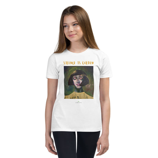 #tshirt_ilovemylife# #tshirt# #tsärk# #artonproducts# #kannakunsti# #kott# #termopudel# #art_sYouth Short Sleeve T-Shirt SILENCE IS GOLDEN#product_type