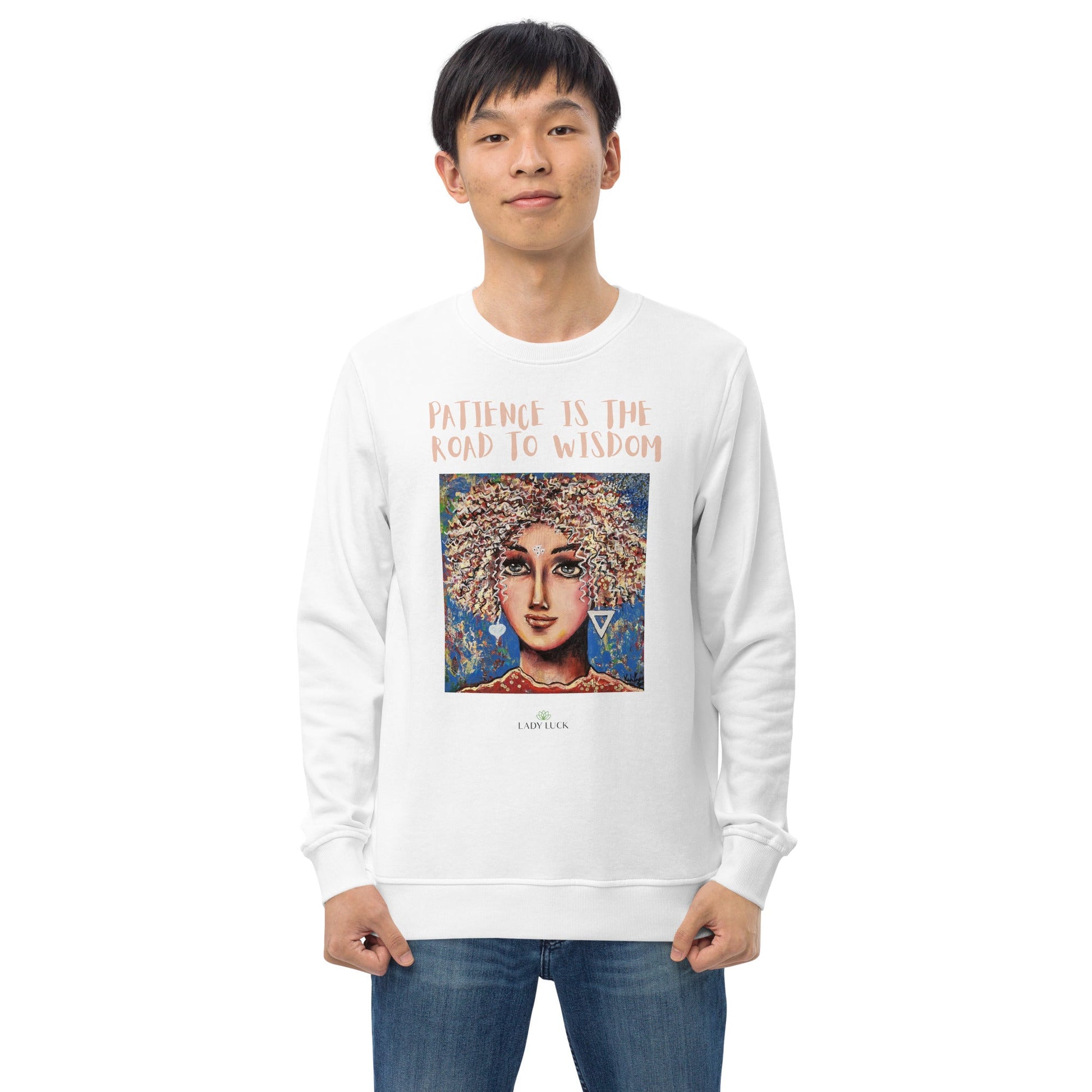 #tshirt_ilovemylife# #tshirt# #tsärk# #artonproducts# #kannakunsti# #kott# #termopudel# #art_sOrganic sweatshirt PATIENCE IS THE ROAD TO WISDOM#product_type