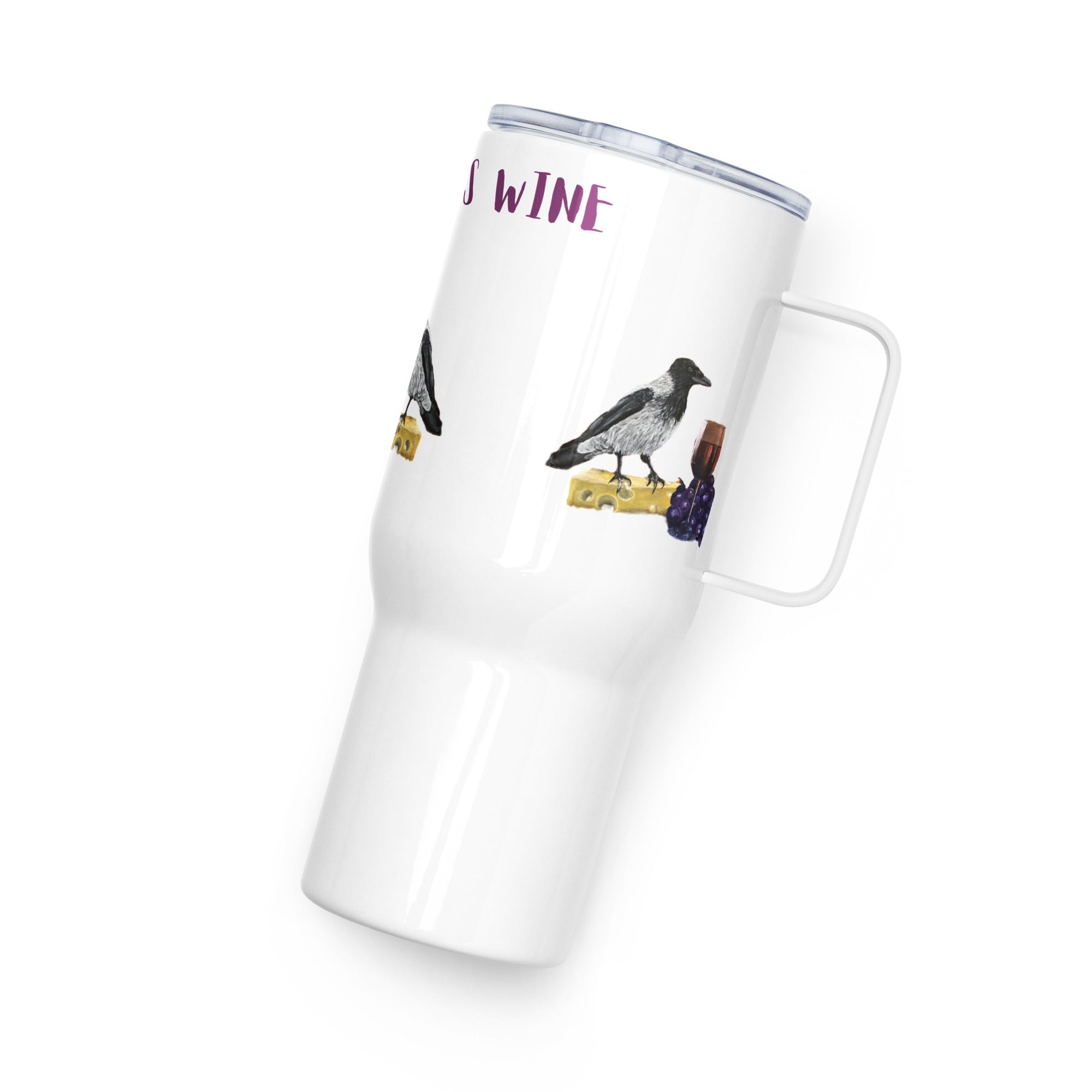 #tshirt_ilovemylife# #tshirt# #tsärk# #artonproducts# #kannakunsti# #kott# #termopudel# #art_sTravel mug CROW DRINKS WINE#product_type